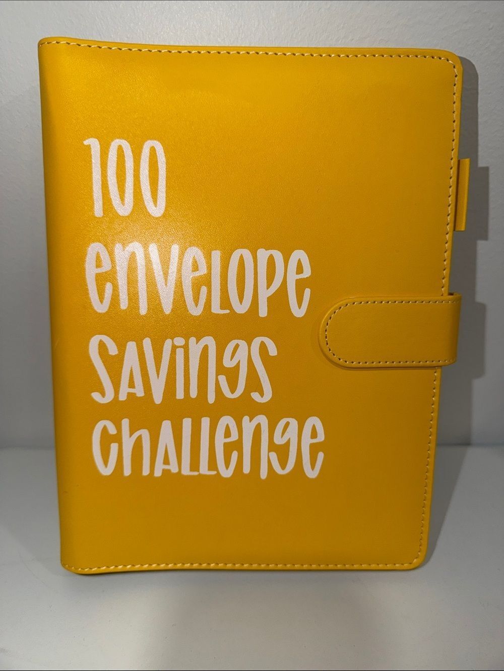 Faux Leather Gold White 100 Envelope Savings Challenge